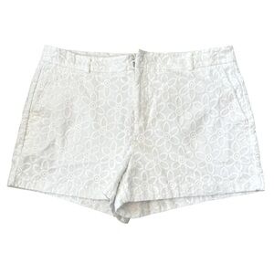 Elle White Eyelet Shorts Size 8 Floral Embroidered Summer Classic